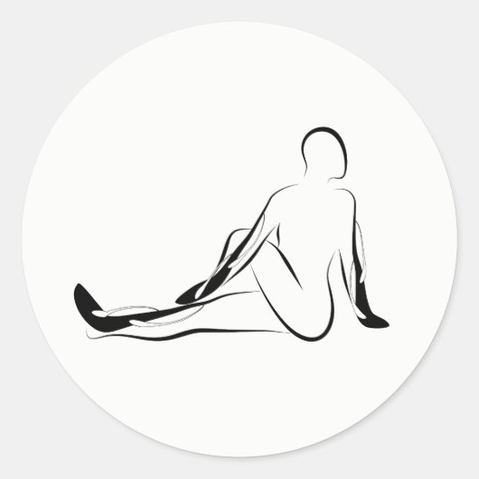 Yoga-Pose Runder Aufkleber (Vorderseite)