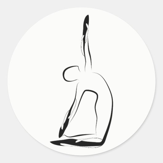 Yoga-Pose Runder Aufkleber (Vorderseite)