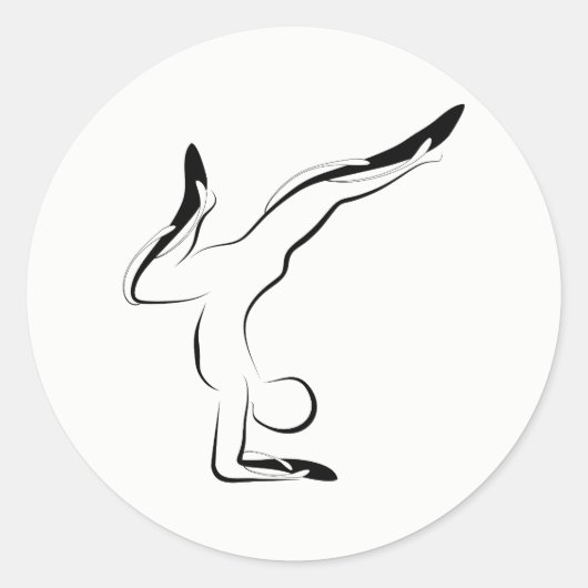 Yoga-Pose Runder Aufkleber (Vorderseite)