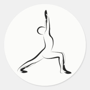 Yoga-Pose Runder Aufkleber