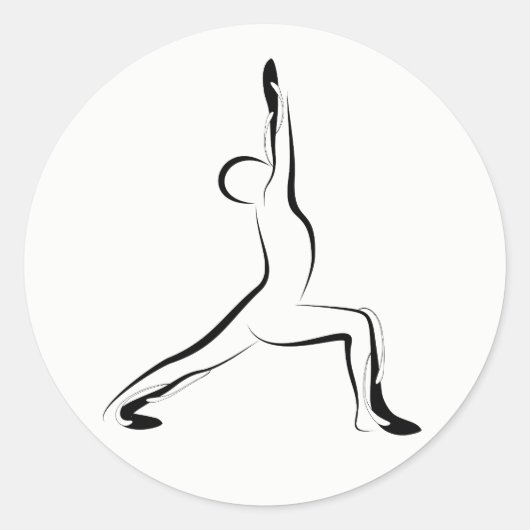 Yoga-Pose Runder Aufkleber (Vorderseite)