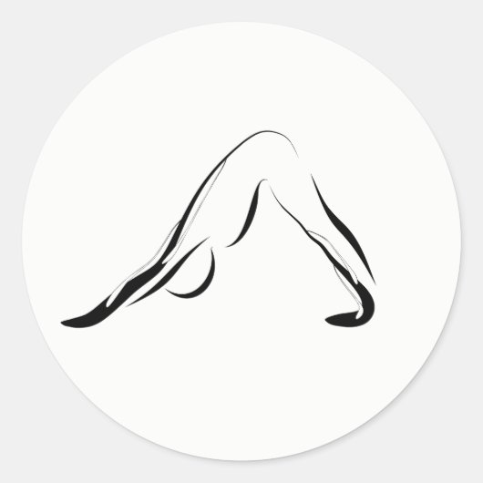 Yoga-Pose Runder Aufkleber (Vorderseite)