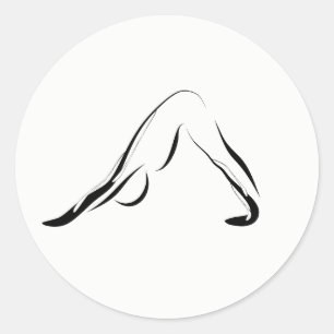 Yoga-Pose Runder Aufkleber