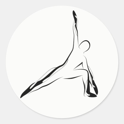 Yoga-Pose Runder Aufkleber (Vorderseite)