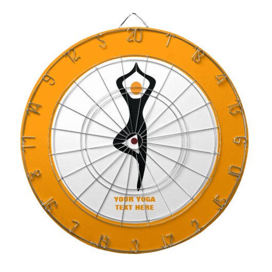 Yoga Pose schwarz, orange Dartscheibe (vorne)