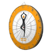 Yoga Pose schwarz, orange Dartscheibe (Vorderseite rechts)