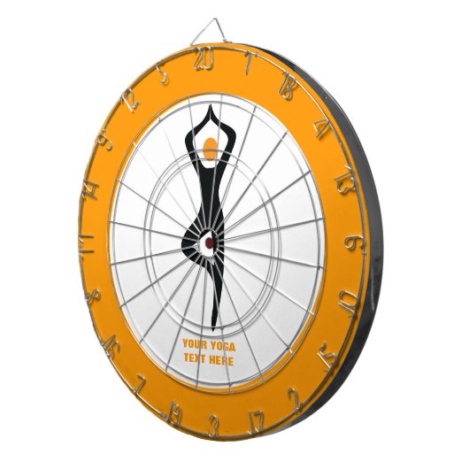 Yoga Pose schwarz, orange Dartscheibe (Vorderseite rechts)