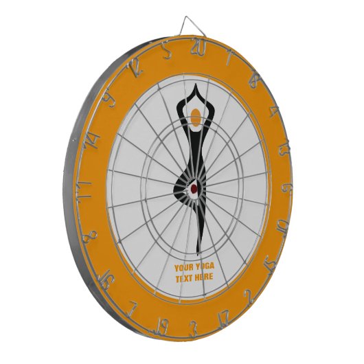 Yoga Pose schwarz, orange Dartscheibe (Vorderseite Links)