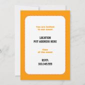 Yoga Pose schwarz, orange Einladung (Rückseite)