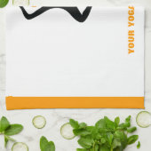 Yoga Pose schwarz, orange Geschirrtuch (Gefaltet)