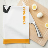 Yoga Pose schwarz, orange Geschirrtuch (Viertel Falte)