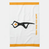 Yoga Pose schwarz, orange Geschirrtuch (Vertikal)