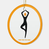 Yoga Pose schwarz, orange Keramikornament (Links)