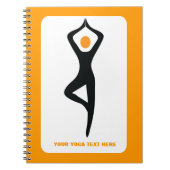 Yoga Pose schwarz, orange Notizblock (Vorderseite)