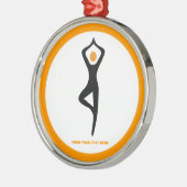 Yoga Pose schwarz, orange Ornament Aus Metall (Links)