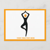 Yoga Pose schwarz, orange Postkarte (Vorderseite)