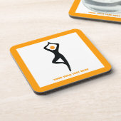 Yoga Pose schwarz, orange Untersetzer (Linke Seite)