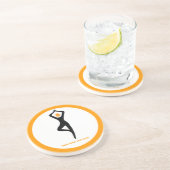 Yoga Pose schwarz, orange Untersetzer (Seite)