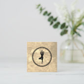 Yoga Pose Sepia Texture Quadratische Visitenkarte (Stehend Vorderseite)