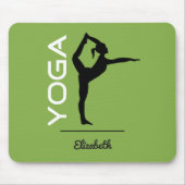 Yoga Pose Silhouette auf Green Personalisiert Mousepad (Vorne)