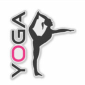 Yoga-Pose-Silhouette Aufkleber (Vorderseite)