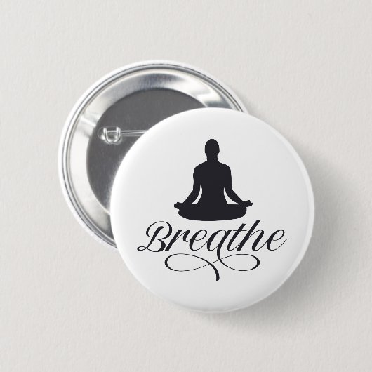 Yoga-Pose-Silhouette Button (Vorne & Hinten)