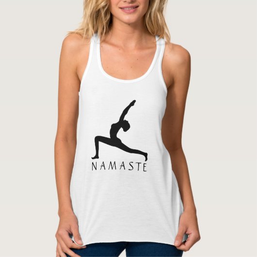 Yoga-Pose-Silhouette Frauenfeinster aus Jersey Tank Top (Vorderseite)