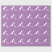 Yoga Pose Silhouette Happy Birthday Packpapier (Flach)