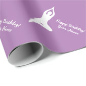 Yoga Pose Silhouette Happy Birthday Packpapier (Rolleneckpunkt)