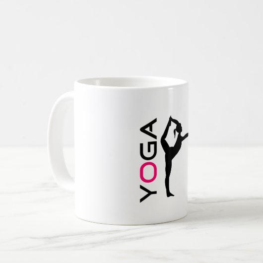 Yoga-Pose-Silhouette Kaffeetasse (Vorderseite Links)