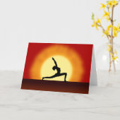Yoga-Pose-Silhouette-Sonnenaufgang-Gruß-Karten Karte (Gelbe Blume)