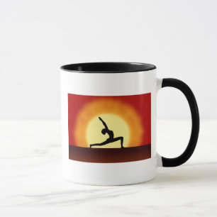 Yoga-Pose-Silhouette-Sonnenaufgang-Tee oder Tasse