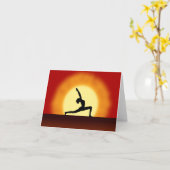 Yoga Pose Silhouette Sunrise Note Cards Karte (Gelbe Blume)