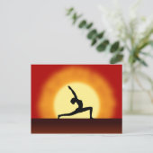 Yoga Pose Silhouette Sunrise Post Cards Postkarte (Stehend Vorderseite)