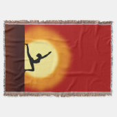 Yoga Pose Silhouette Sunrise Woven Throw Blanken Decke (Vorderseite)