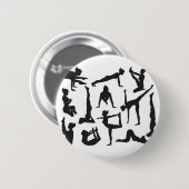 Yoga-Pose-Silhouetten Button (Vorne & Hinten)