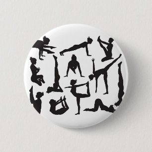 Yoga-Pose-Silhouetten Button