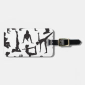 Yoga-Pose-Silhouetten Gepäckanhänger (Vorderseite horizontal)