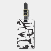 Yoga-Pose-Silhouetten Gepäckanhänger (Vorderseite vertikal)