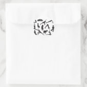 Yoga Pose Silhouetten Runder Aufkleber (Tasche)