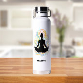 Yoga pose swirls name trinkflasche