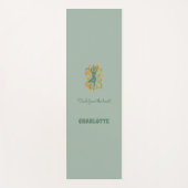 Yoga pose swirls retro green orange name slogan yogamatte (Vorderseite)