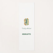 Yoga pose swirls retro green orange name slogan yogamatte (Vorderseite)