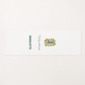 Yoga pose swirls retro green orange name slogan yogamatte (Vorderseite (Horizontal))