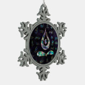 Yoga-Pose-Symbol-goldenes lila Ohrschneckenmuster Schneeflocken Zinn-Ornament (Links)