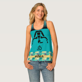 Yoga Pose Türkis Gold Tanktop
