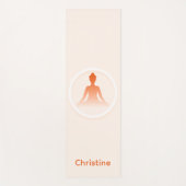 Yoga Pose und Individuelle Name in Beige-Orange Yogamatte (Vorderseite)