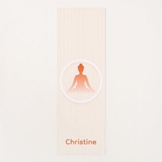 Yoga Pose und Individuelle Name in Beige-Orange Yogamatte (Vorderseite)
