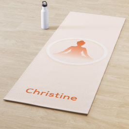 Yoga Pose und Individuelle Name in Beige-Orange Yogamatte