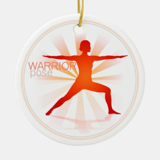 Yoga-Pose-Verzierung (Krieger-Pose) Keramik Ornament
